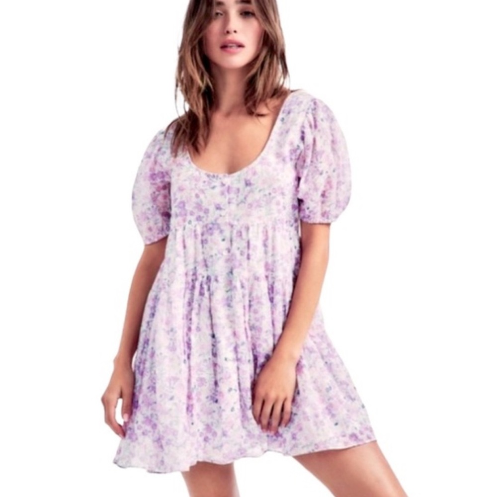LoveShackFancy Runa Floral Cotton Mini Dress
